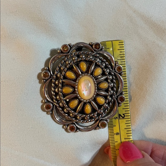 Vintage Carolyn Pollock Sterling Silver and Brass Pendant - Picture 6 of 7